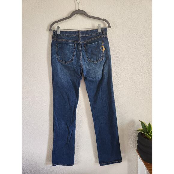 Y2k Phat Farms Silver Label Women's Dark Wash Low Rise Straight Leg Jeans-9w - Picture 4 of 4